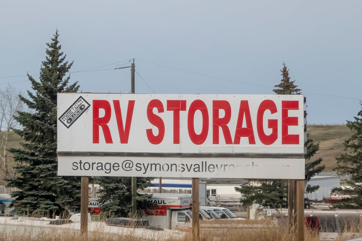 A RV storage facility sign
